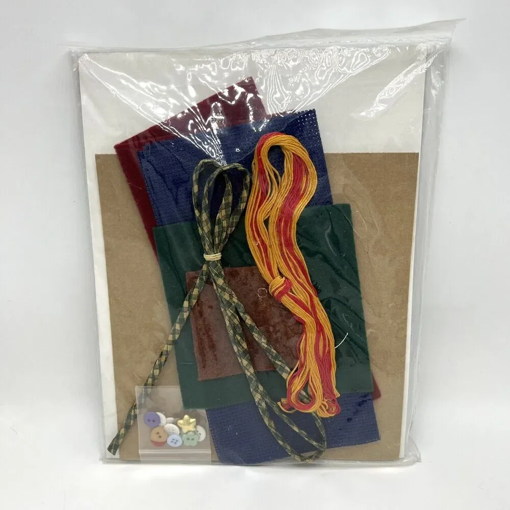 Janlynn Silent Night Cross Stitch Kit 9x9 Wall Hanging Christmas Tree Buttons